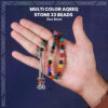Multi Colored Aqeeq Stone 33 Beads (8mm) Tasbih / Zikr Tasbih With Chain