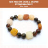Handmade Mix Yellow Jade & Jasper Stone Bracelet