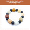 Handmade Mix Yellow Jade & Lava Stone Bracelet