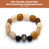 Handmade Mix Yellow Jade Stone With Lion King Charm Bracelet