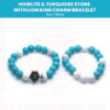Handmade Howlite & Turquoise Stone With Lion King Charm Bracelet Pair