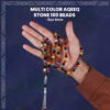 Multi Colored Aqeeq Stone 100 Beads (8mm) Tasbih / Zikr Tasbih