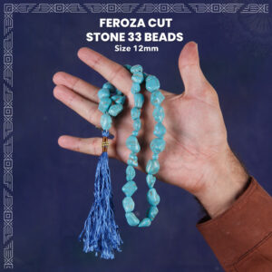 Cut Feroza Tasbih Stone 33 (12mm) Beads Tasbih / Zikr Tasbih