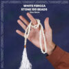 Feroza White Tasbih Stone 100 Beads Tasbih / Zikr Tasbih