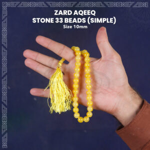 Zard Aqeeq Stone 33 Beads (10mm) Simple Tasbih / Zikr Tasbih