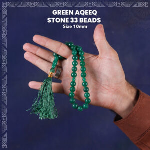 Green Aqeeq Stone 33 Beads Beads (10mm) Tasbih / Zikr Tasbih