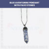 Blue Aventurine Pendant With Pave Stones