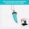 Wolf Tooth Black Line Turquoise Pendant With Pave Stones