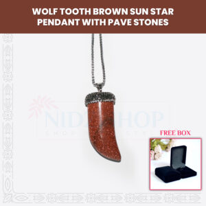 Wolf Tooth Brown Sun Star Pendant With Pave Stones