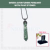 Green Aventurine Pendant With Pave Stones