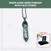 Green Aventurine Pendant With Pave Stones