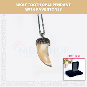 Wolf Tooth Opal Pendant With Pave Stones