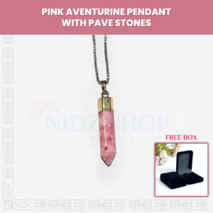 Pink Aventurine Pendant With Pave