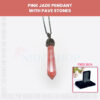 Pink Jade Pendant With Pave Stones