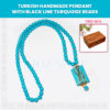 Turkish Handmade Pendant With Black Line Turquoise Beads
