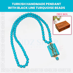 Turkish Handmade Pendant With Black Line Turquoise Beads