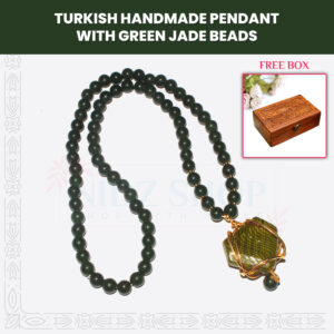 Turkish Handmade Pendant With Green Jade Beads