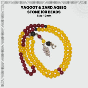 Yaqoot & Zard Aqeeq Stone 100 Beads (10mm) Tasbih / Zikr Tasbih