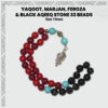 Yaqoot, Marjan, Feroza & Black Aqeeq Stone 33 Beads (10mm) Tasbih / Zikr Tasbih