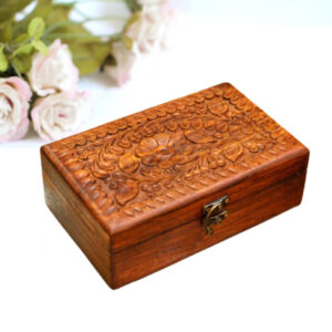 Real Wood Hand Carved Jewelry Box